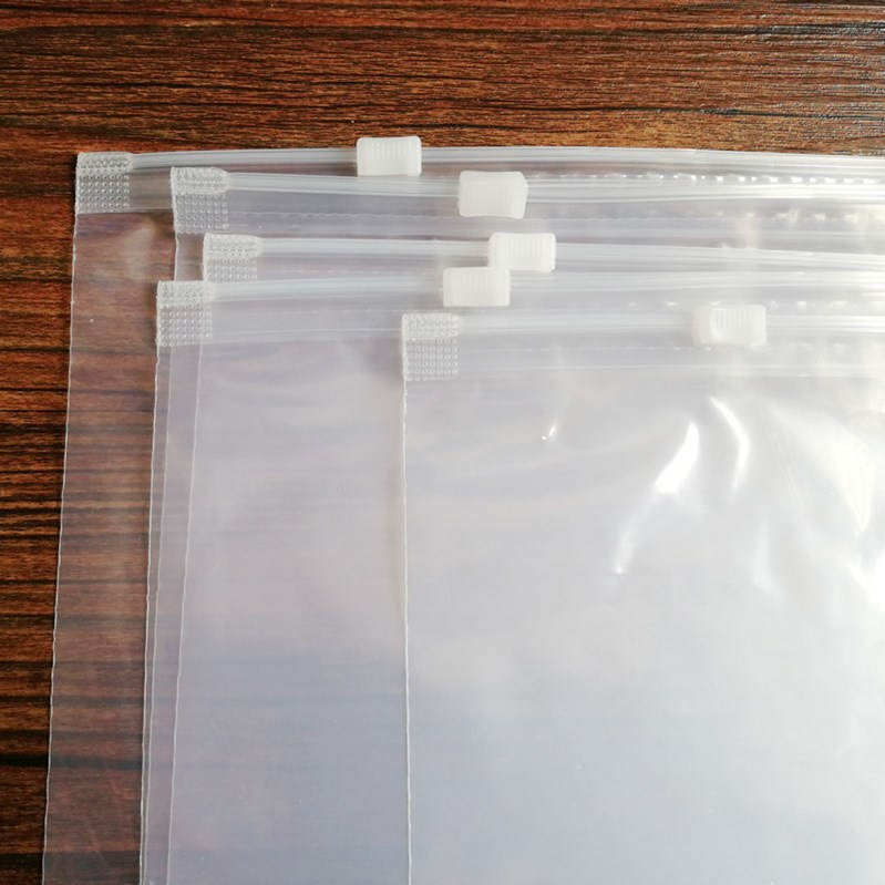 Wholesale Custom Logo Printing Clear Slider Plastic Bag for Clothing Y