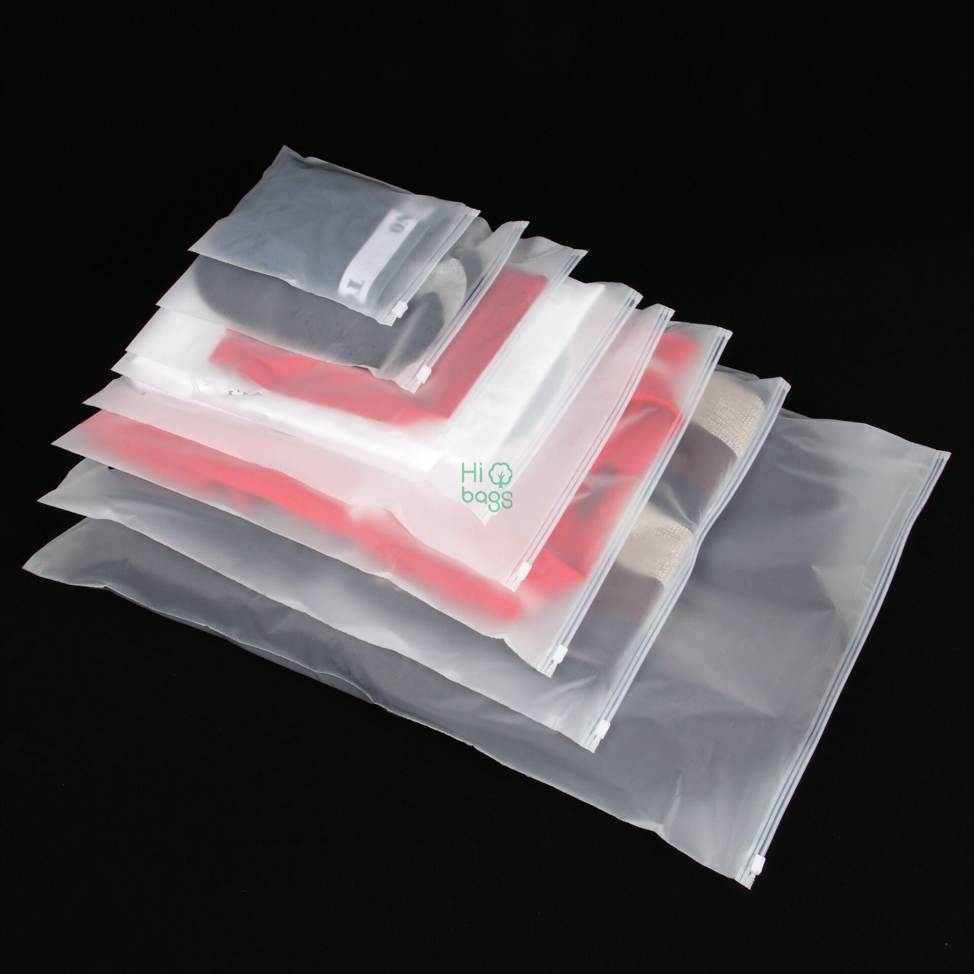 Manufacturers can customize LDPE ziplock bag frosted semi - transparent slider zipper bag N2