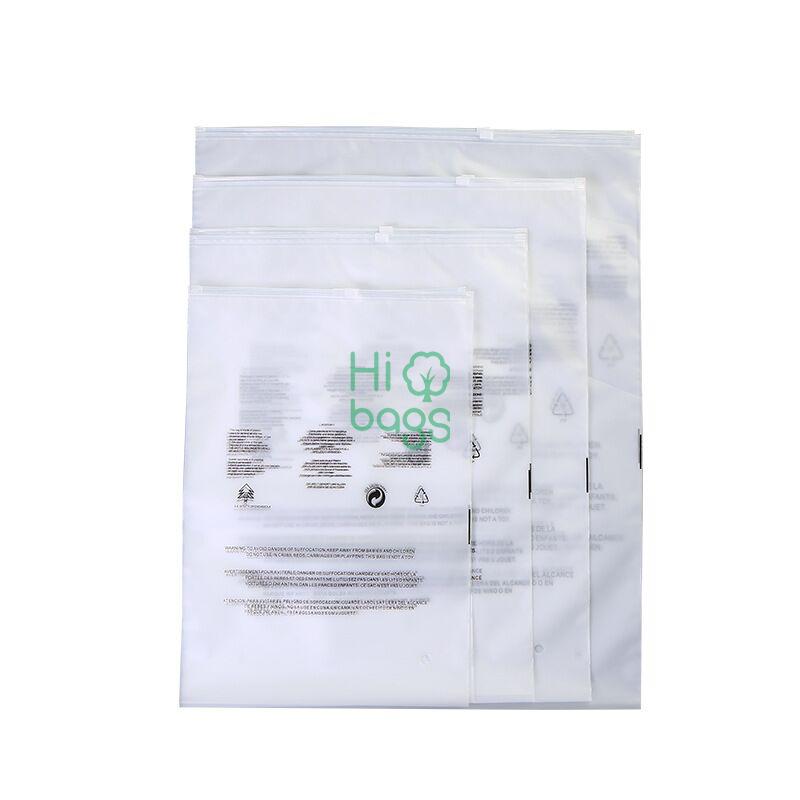 Transparent custom warning words zip lock bag PE frosted zipper bag N