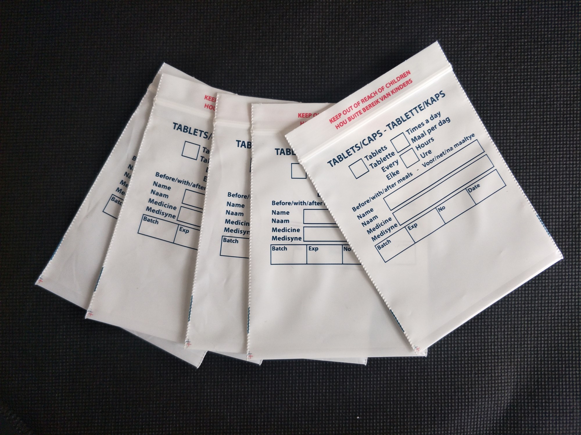 Customized White LDPE Medical zipper bags