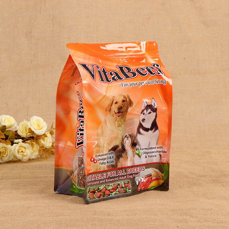 Laminated stand up pouch zipper food bag for pet dog food